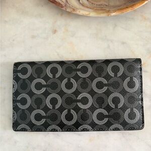 Coach Black, Gray & Lavender Checkbook Cover